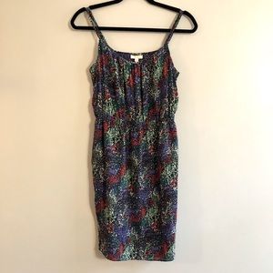 100% silk Shoshana strappy printed dress, size 4
